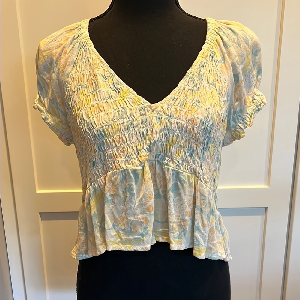 BP Multicolor Smocked Blouse S